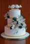 Elegantly Iced Custam cakes Wedding cake