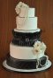 Elegantly Iced Custam cakes Wedding cake